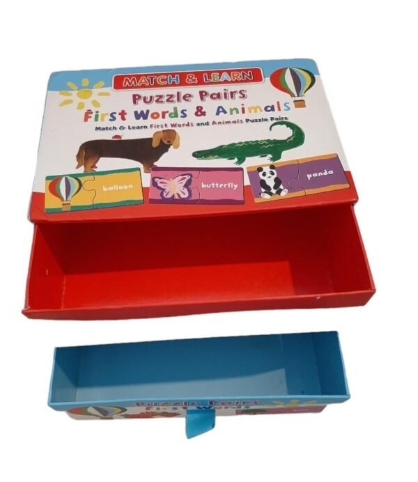 Match and learn first words and animals puzzle pairs