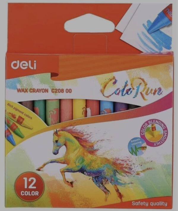 DELI WAX CRAYON 12 CLRS