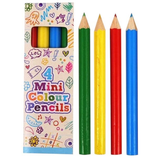FUN STATIONERY - 4 MINI COLORING PENCILS
