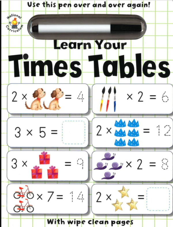 TIMES TABLES WIPE CLEAN BOOK