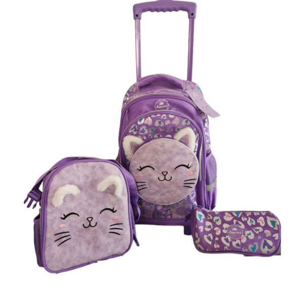 3 IN 1 GLOSSY BIRD KITTY BACPACK SET