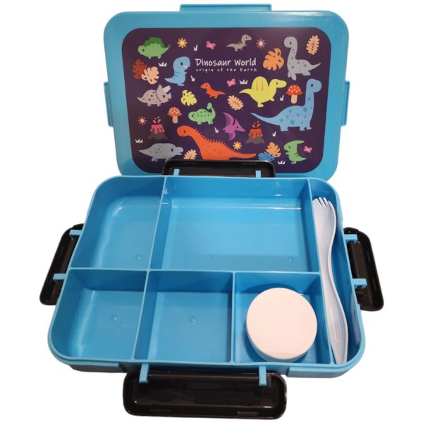 RECTANGULAR 5 GRID LUNCH BOX - BLUE