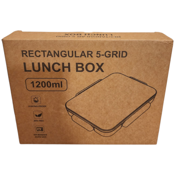 RECTANGULAR 5 GRID LUNCH BOX - BLUE - Image 3