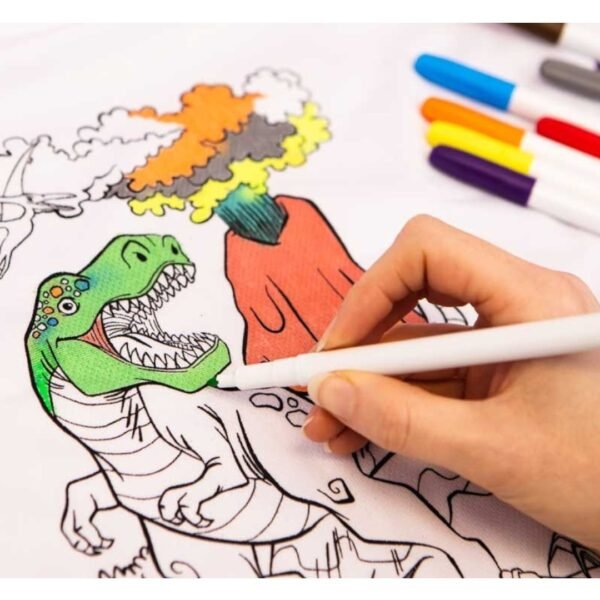 COLOUR YOUR OWN DINOSAUR T-SHIRT - Image 2