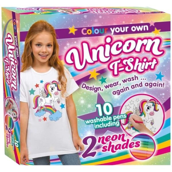 COLOUR YOUR OWN UNICORN T-SHIRT
