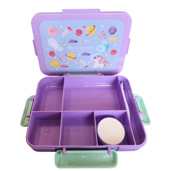RECTANGULAR 5 GRID LUNCH BOX - PURPLE