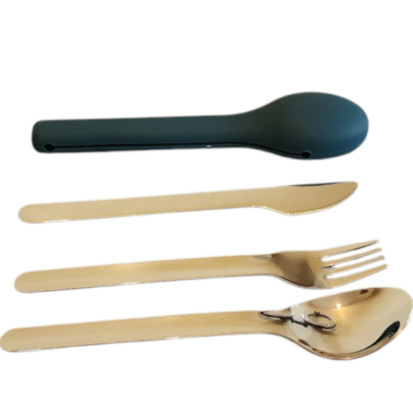 PORTABLE CUTLERY SET WITH COVER - BLUE - Image 2