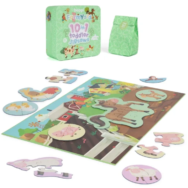 BOPPI 10 IN 1 TODDLER JIGSAW PUZZLE - FARMYARD - Image 4