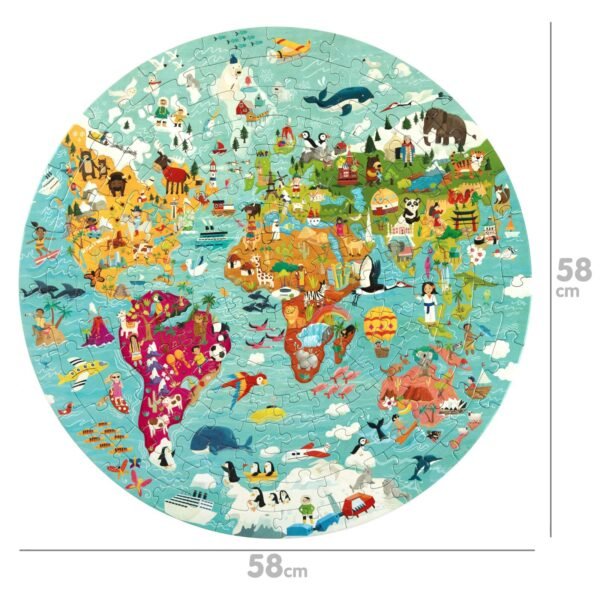 BOPPI 150 PIECE ROUND JIGSAW PUZZLE - WORLD MAP - Image 2