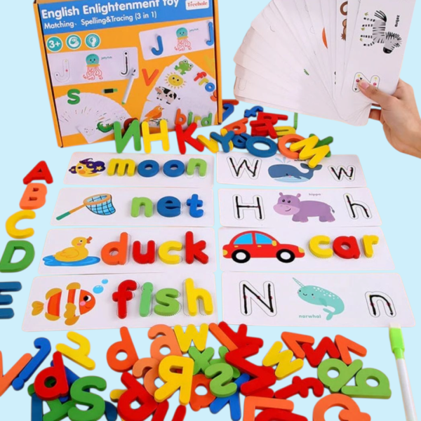 ENGLISH ENLIGHTENMENT TOY - MATCHING, SPELLING & TRACING - Image 2