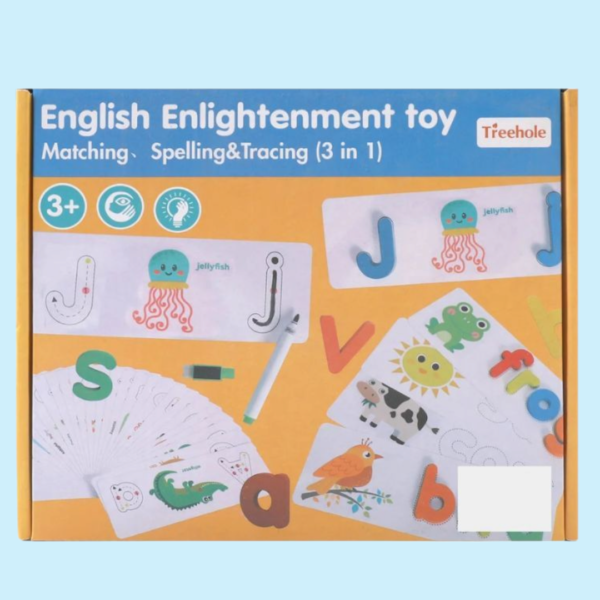 ENGLISH ENLIGHTENMENT TOY - MATCHING, SPELLING & TRACING