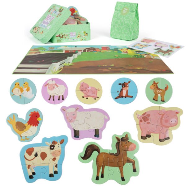 BOPPI 10 IN 1 TODDLER JIGSAW PUZZLE - FARMYARD - Image 3