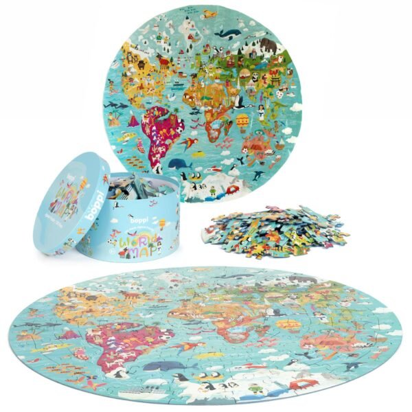 BOPPI 150 PIECE ROUND JIGSAW PUZZLE - WORLD MAP - Image 3
