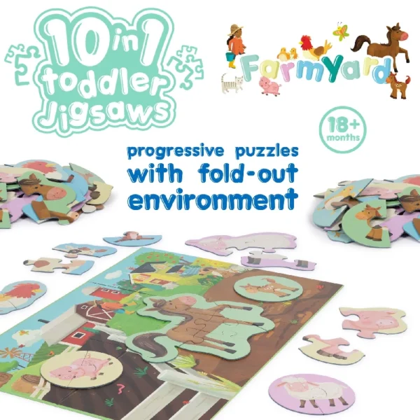 BOPPI 10 IN 1 TODDLER JIGSAW PUZZLE - FARMYARD - Image 2